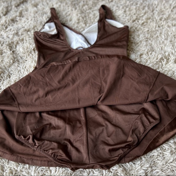 Vintage Robby Len for Lane Bryant Skirted Brown One Piece Bathing Suit - Picture 10 of 12